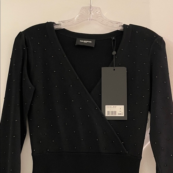 The Kooples Black Studded Long Sleeve Dress - Picture 3 of 5